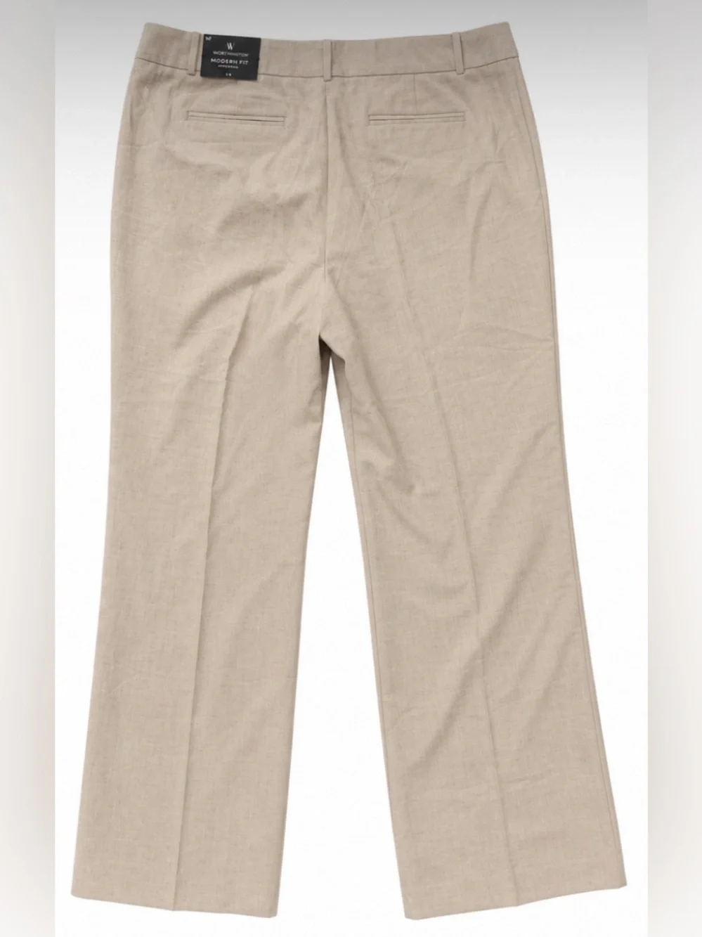 NWT Worthington Modern Fit Beige Dress Pants Size 14 Career Trousers - Picture 2 of 4